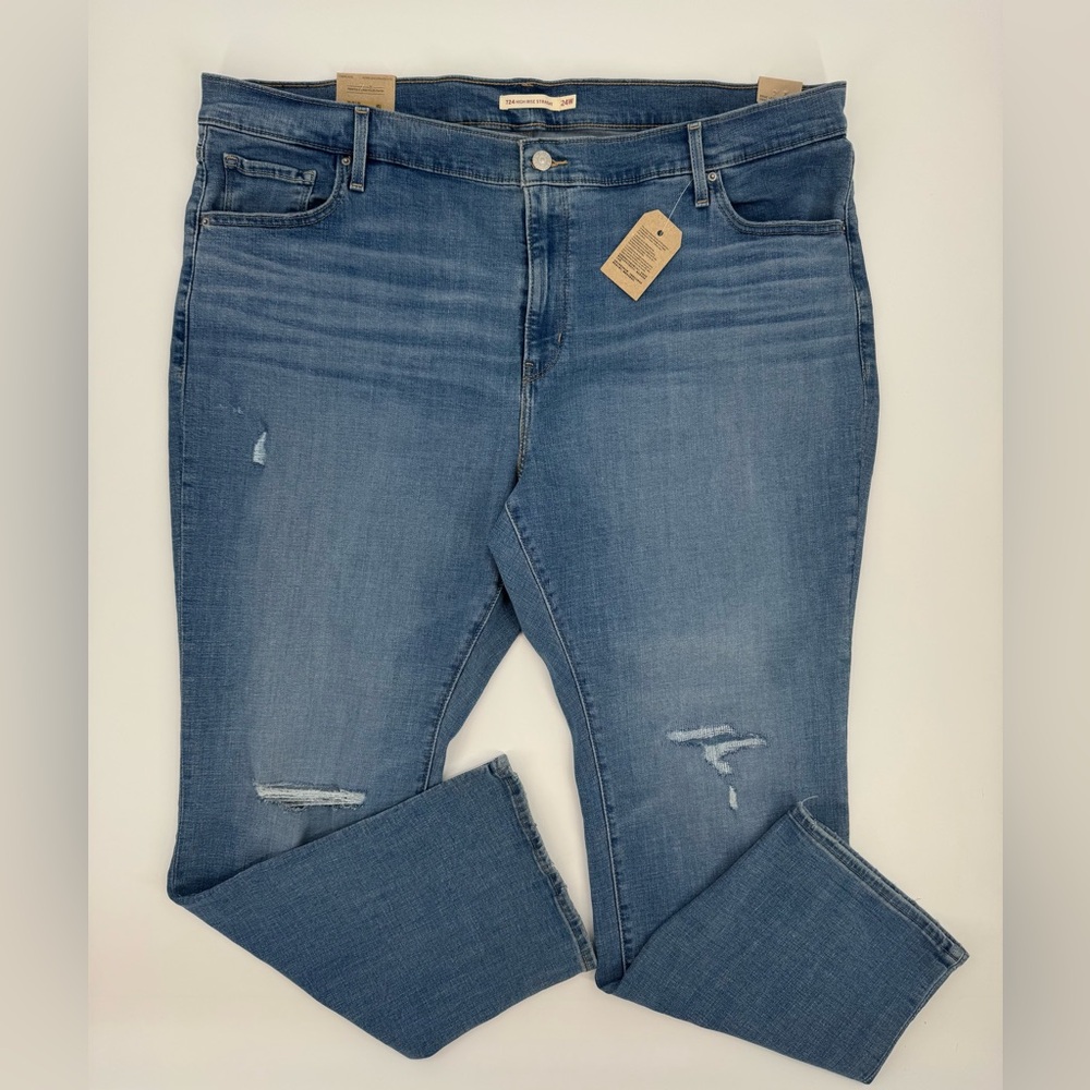 Levi's Women's 724 High Rise Slim Straight Jeans Size 24W NWT